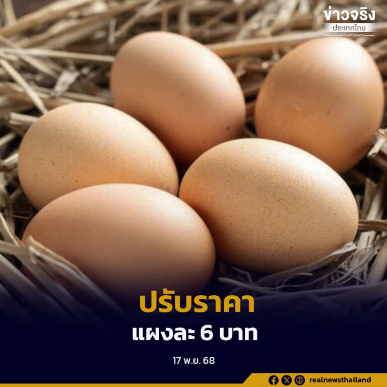 เครือข่ายสหกรณ์ผู้เลี้ยงไก่ไข่ ประกาศปรับราคาไข่ไก่ขึ้นอีกแผงละ 6 บาท มีผลวันนี้
