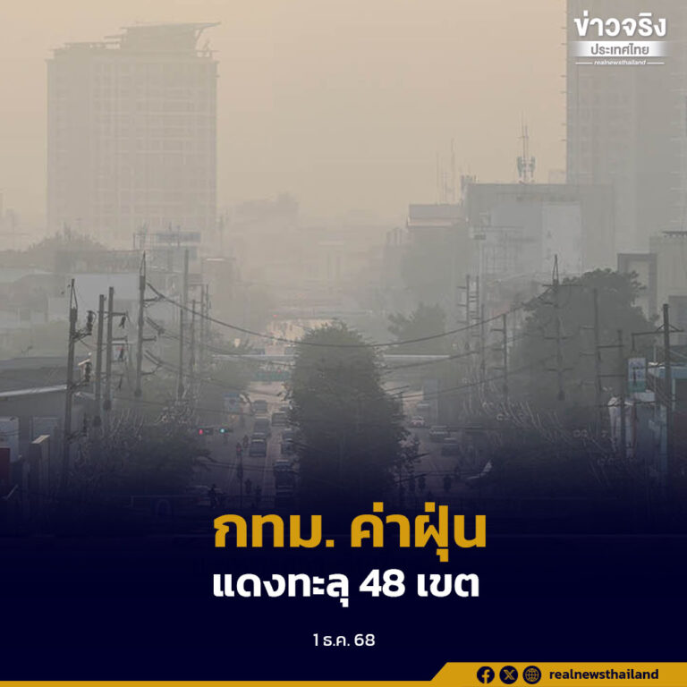 PM2.5“เกินมาตรฐานระดับสีแดง”มีผลกระทบต่อสุขภาพและระบบทางเดินหายใจ กทม.ค่าฝุ่นแดงทะลุ 48 เขต