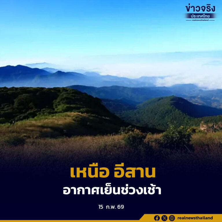 เหนือ อีสาน ยังมีอากาศเย็นช่วงเช้า ค่าฝุ่นอยู่ในเกณฑ์ปานกลาง การระบายยังกำลังอ่อน