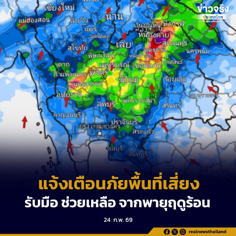 ปภ.บูรณาการหน่วยงานที่เกี่ยวข้อง แจ้งเตือนภัยพื้นที่เสี่ยง พร้อมรับมือและช่วยเหลือประชาชนจากพายุฤดูร้อน