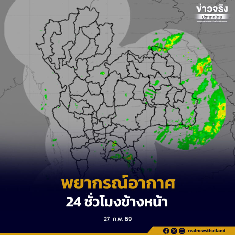 ประชาชนบริเวณประเทศไทยตอนบนระวังอันตรายจากฝนฟ้าคะนองและลมกระโชกแรง