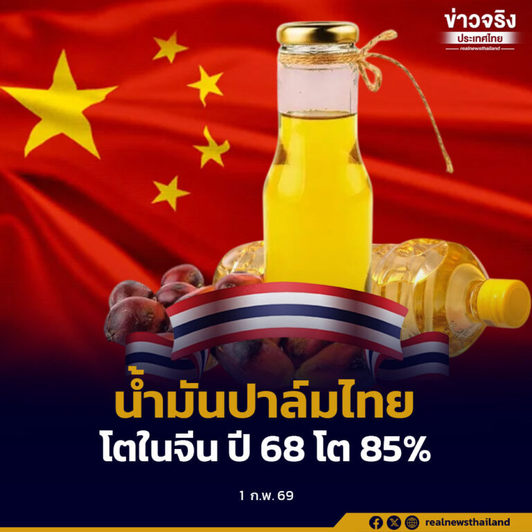น้ำมันปาล์มไทยโตในจีน ปี 68 โต 85%