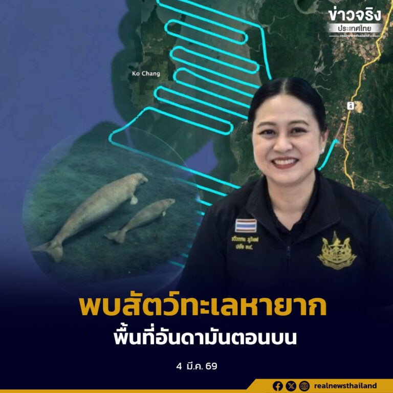 กระทรวงทรัพยากรธรรมชาติและสิ่งแวดล้อมเผยผลสำรวจทางอากาศ พบสัตว์ทะเลหายาก 3 ชนิด ในพื้นที่อันดามันตอนบน โดยพบพะยูนฝูงใหญ่และคู่แม่–ลูก บริเวณเกาะระ–พระทอง สะท้อนสัญญาณบวกด้านความหลากหลายทางชีวภาพ