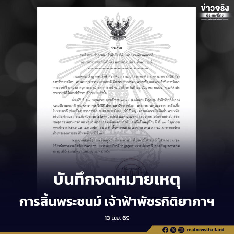 กรมศิลปากรบันทึกจดหมายเหตุการสิ้นพระชนม์ ของสมเด็จพระเจ้าลูกเธอ เจ้าฟ้าพัชรกิติยาภาฯ