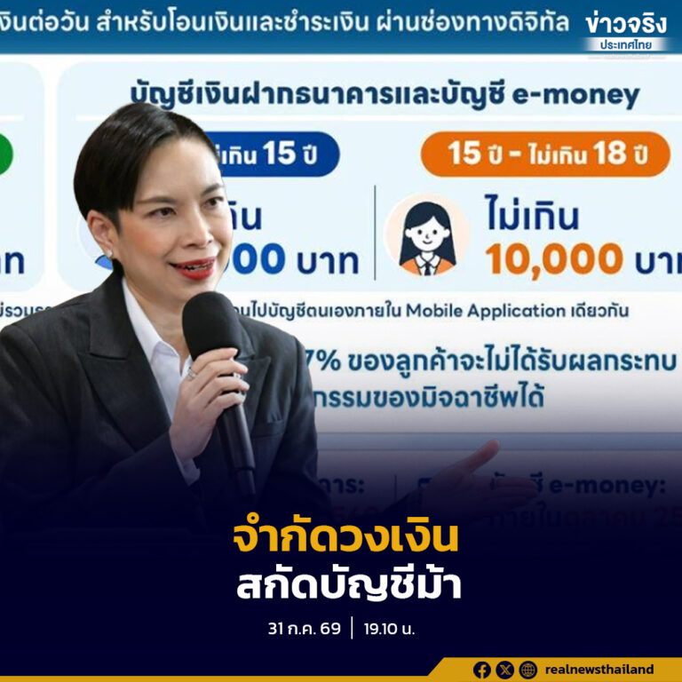 ธปท. ยกระดับมาตรการสกัดบัญชีม้า หลังพบมิจฉาชีพหันใช้บัญชีเด็กและเยาวชนมากขึ้น กำหนดวงเงินโอนและชำระเงินตามช่วงอายุ ตั้งแต่ 3,000-10,000 บาทต่อวัน