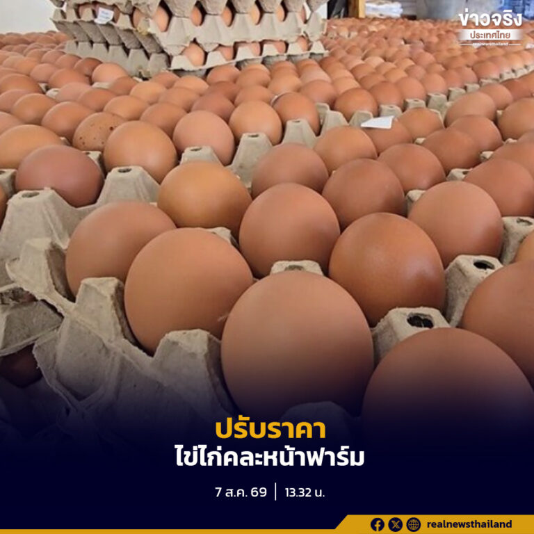เครือข่ายสหกรณ์ผู้เลี้ยงไข่ไก่ ออกประกาศปรับราคาไข่ไก่คละหน้าฟาร์ม 20 สตางค์ ผลผลิตลดลง ต้นทุนสูง