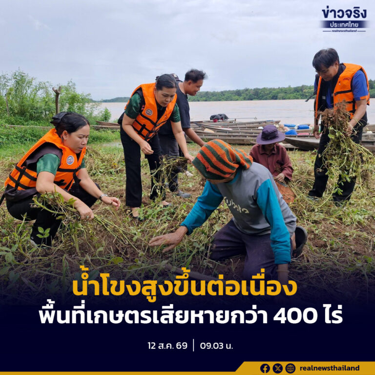 เกษตรจังหวัดอุบลราชธานี ลงพื้นที่ช่วยเหลือเกษตรกร ภายหลังน้ำโขงสูงขึ้นต่อเนื่อง พื้นที่เกษตรเสียหายกว่า 400 ไร่