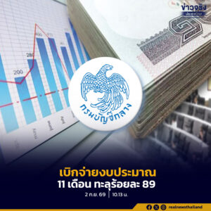 เบิกจ่ายงบประมาณปี 2569 11 เดือน ทะลุร้อยละ 89 กำชับหน่วยงานรัฐเร่งเบิกจ่ายเดือนสุดท้ายตามเป้าหมาย
